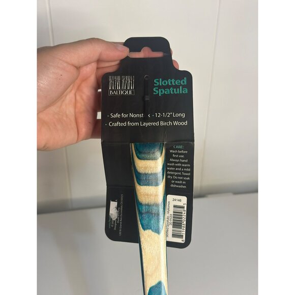 New Baltique Mumbai Layered Birch Wood Slotted Spatula - 12-1/2 Inch - Picture 4 of 5